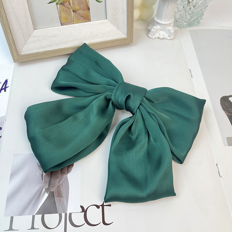 Wholesale Satin Bow Top Clip Princess Head Spring Clip